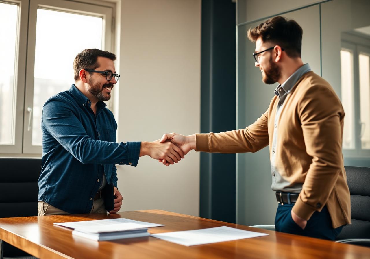 Founder meeting an investor with confidence